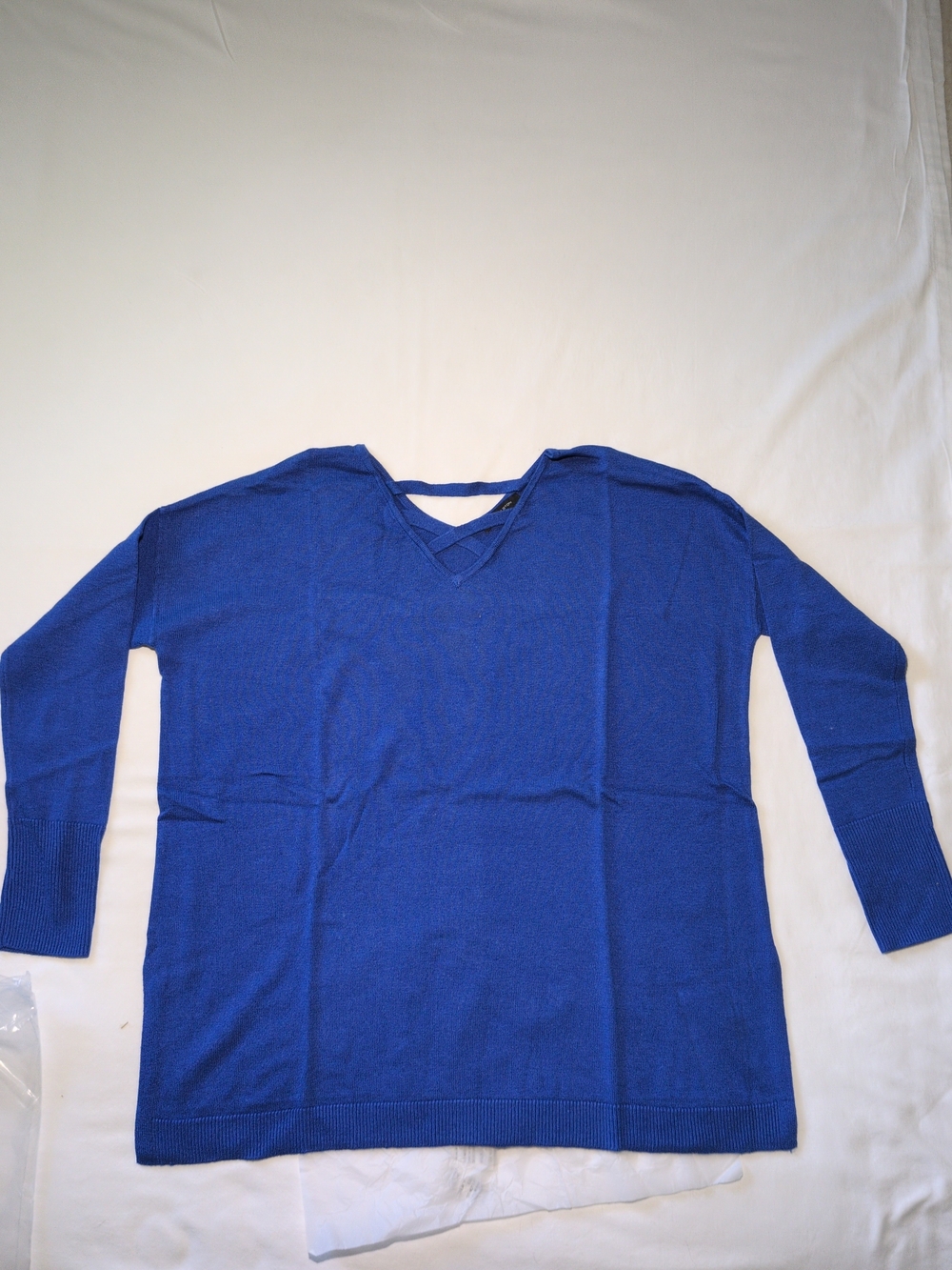 H By Halston Women's V-Neck Long Sleeve Sweater - Blue